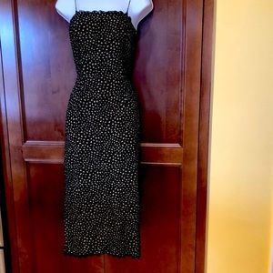 2 piece (midlength strappy dress $ sheer chiffon 3/4 sleeve sheath) black outfit